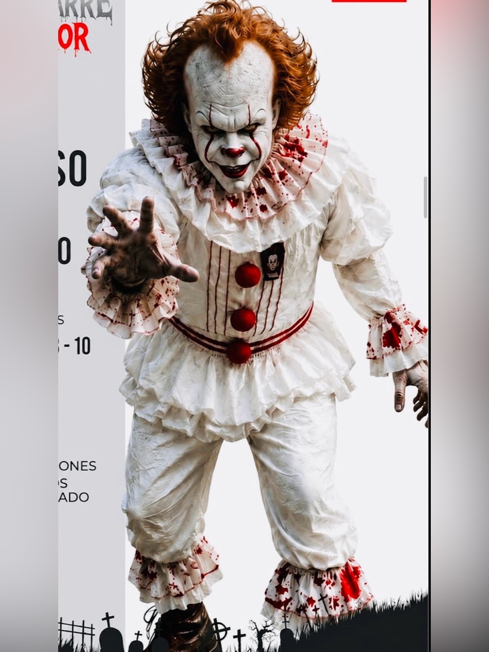 Scary Pennywise adult Clown Costume NOT included mask